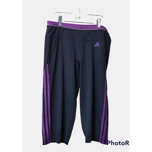 Adidas Climalite Activewear Capri Pants Womens Size M Black Purple